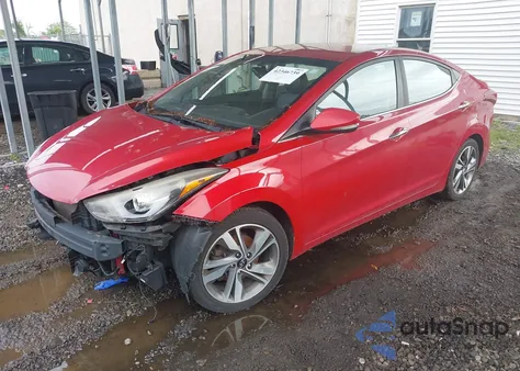 2015 Hyundai Elantra Limited z USA, uszkodzony, nr VIN KMHDH4AE6FU381619